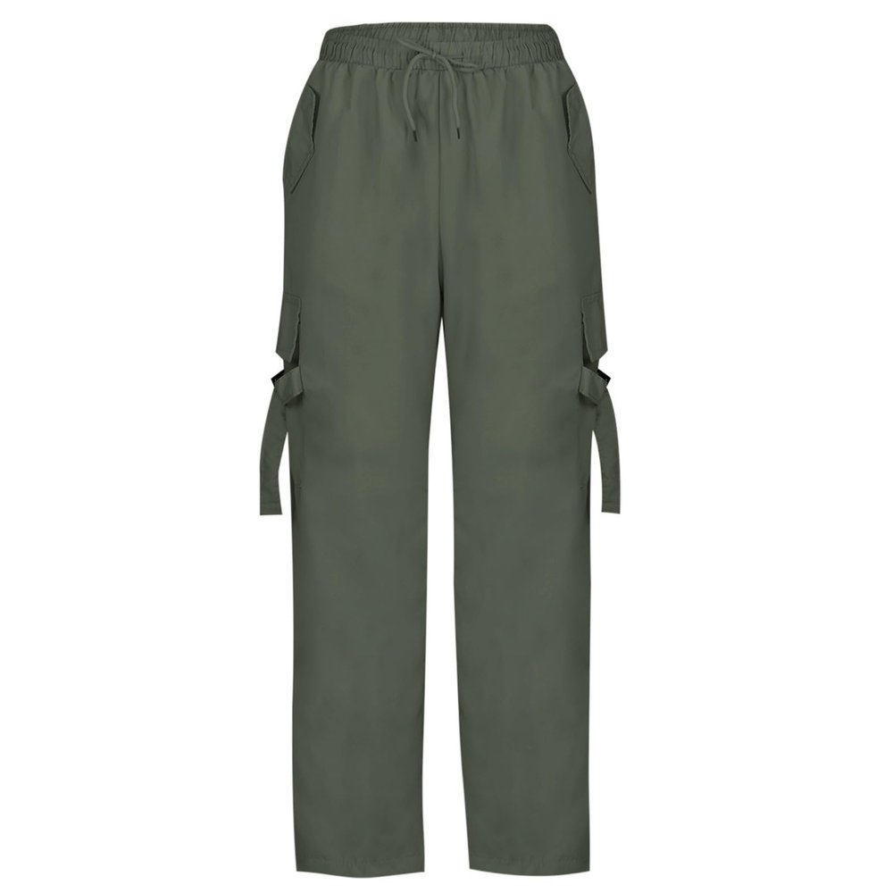 Women Cargo Pants Parachute High Waisted Wide Leg Pants Fashion Y2k Teen Girls Baggy Sweatpants Casual Joggers Pants Green