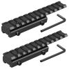 LONSEL Dovetail to Picatinny Rail Adapter 11mm Dovetail to 21mm Picatinny Rail Convert Mount - Low Profile Scope Riser Rail Adaptor - Base Mount 3/8" to 7/8" Converter (2 Pack - 11 Slots) view 1
