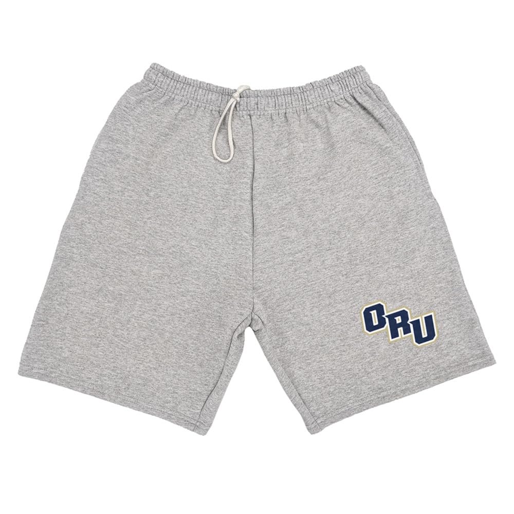Campus Lab Oral Roberts University Mens Sweat Shorts Primary Logo, Athletic Heather, Large