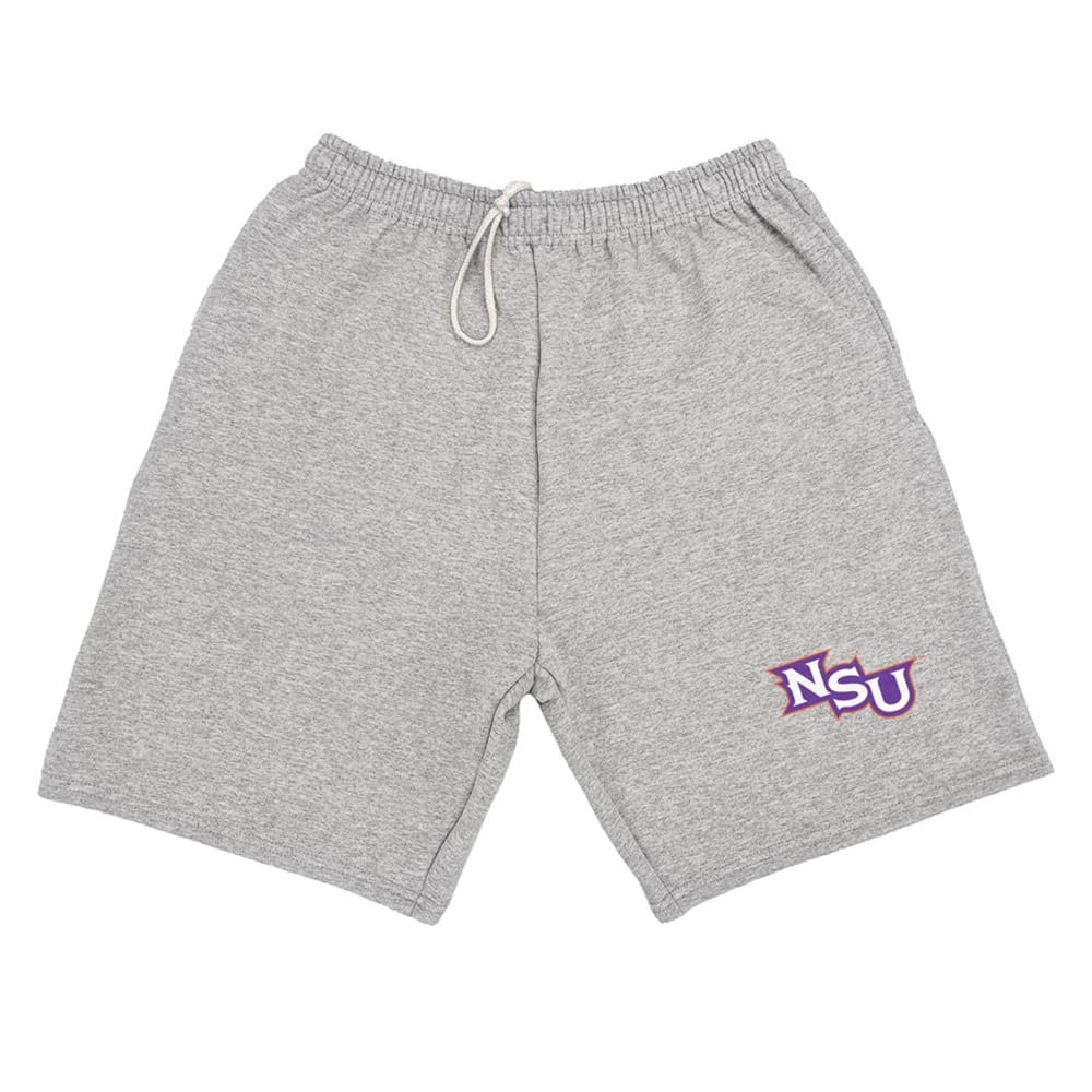 Campus Lab Northwestern State University Mens Sweat Shorts Primary Logo, Athletic Heather, Medium