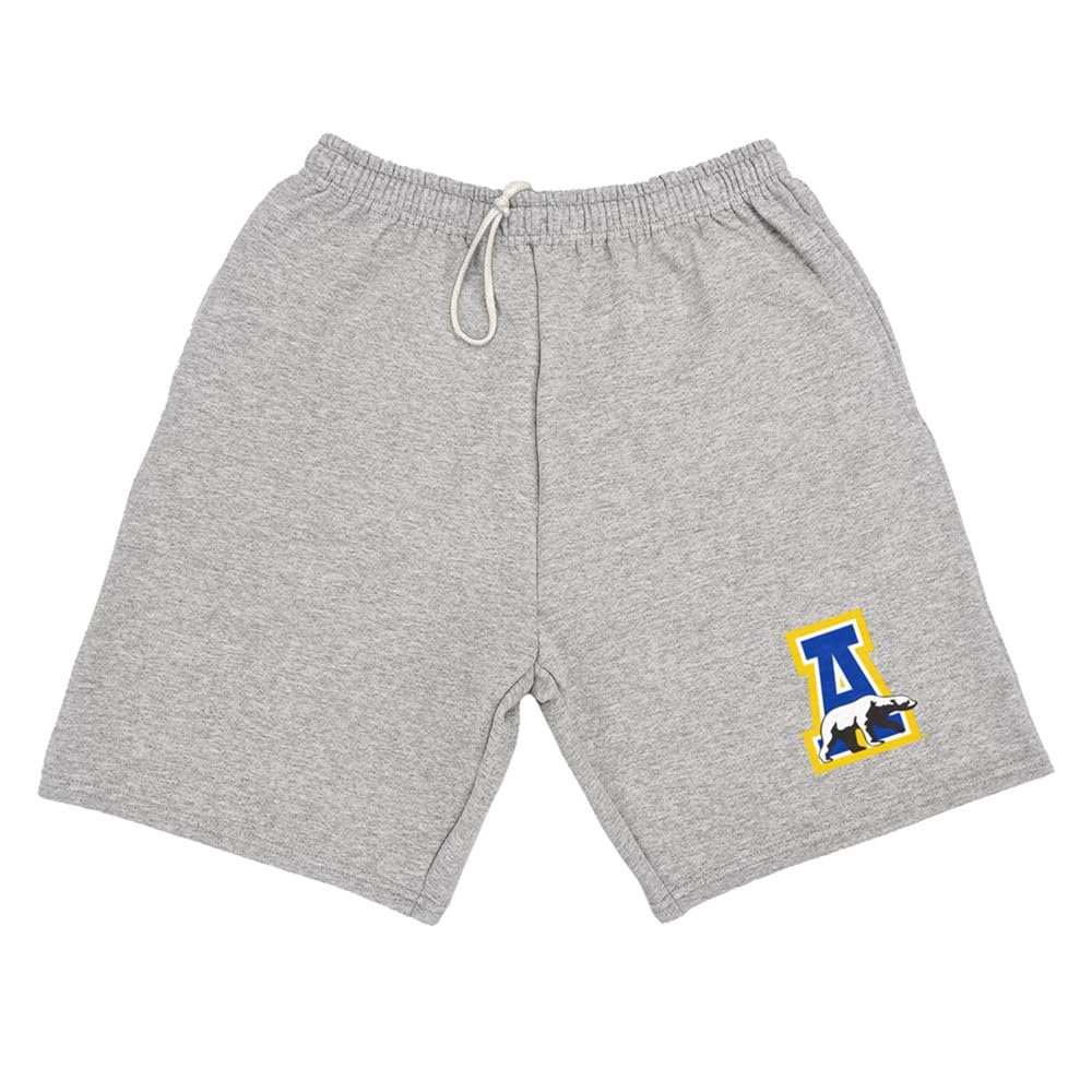 Campus Lab University of Alaska, Fairbanks Mens Sweat Shorts Primary Logo, Athletic Heather, Medium