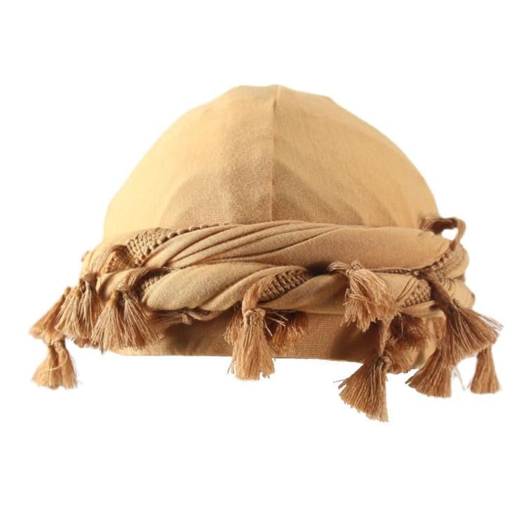 Gturytr Turban for Men Vintage Twist Head Wraps Durag Satin Lined Halo Turban for Women Modal and Satin Scarf Tie (Khaki, m)