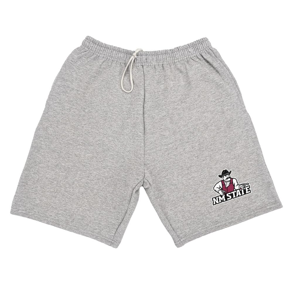 Campus Lab New Mexico State University Mens Sweat Shorts Primary Logo, Athletic Heather, Small