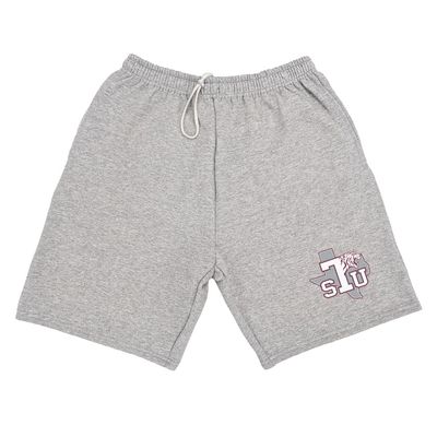 Campus Lab Texas Southern University Mens Sweat Shorts Primary Logo, Athletic Heather, Small