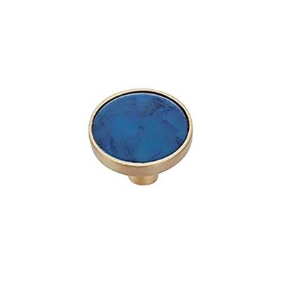 Southst Nordic Marble Shell Cabinet Handle Knobs Cupboard Drawer and Wardrobe Pulls Kit Furniture Hardware Home Improvement - (Color: Blue-Round)