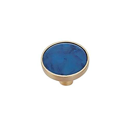 Southst Nordic Marble Shell Cabinet Handle Knobs Cupboard Drawer and Wardrobe Pulls Kit Furniture Hardware Home Improvement - (Color: Blue-Round)
