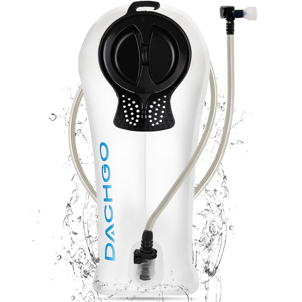 Dachgo Hydration Bladder, 1.5L 2L 3L Water Bladder for Hiking Backpack, BPA-Free & Taste-Free Hydration Water Reservoir, Camping Cycling Running (Clear White, 1.5L)