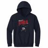 500 LEVEL Ronald Acuna Jr. Youth Sweatshirt (Youth Hoodie, Medium, Navy) - Ronald Acuna Jr. Chisel WHT view 1