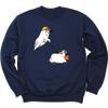 Ghost Dog Sweatshirt for Women, Funny Halloween Sweater, Cute Ghost Dog Outfit, Flying Ghost Long sleeves, Cute Unisex Halloween Top view 1