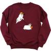 Ghost Dog Sweatshirt for Women, Funny Halloween Sweater, Cute Ghost Dog Outfit, Flying Ghost Long sleeves, Cute Unisex Halloween Top view 4