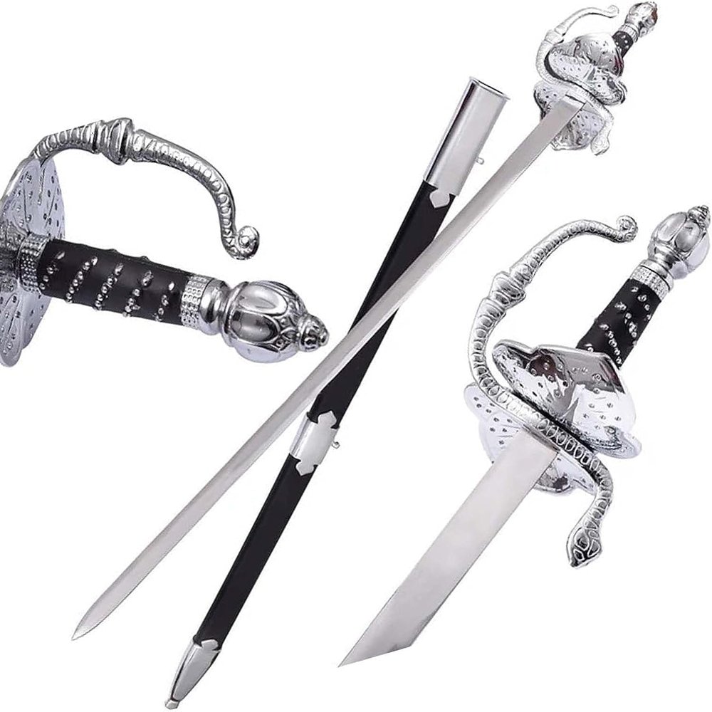 86 cm Length || Full Tang Zorro Sword || 440 Forged Steel Rapier Sword || Zorro Rapier with Scabbard || Fan Merchandise || Movie-Inspired || Collectible Tool || Gift.