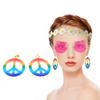 1 Pair peace sign clip earrings hippie dressing earrings rainbow peace sign pendant charm hippie prom jewelry Miss manual view 3