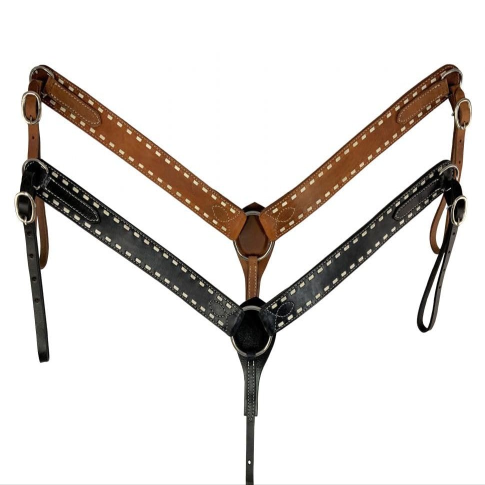 Showman Argentina Cow Leather Buckstitch Breast Collar
