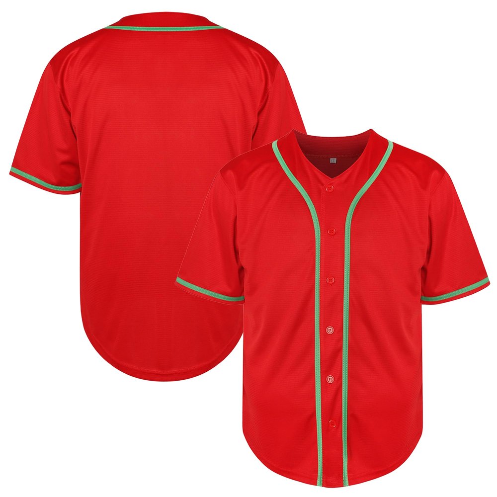 TKJPYWYH Blank Baseball Jersey Button Down Shirts,Men's Hip Hop Plain Short Sleeve Sports T Shirts S-3XL (#Red,Mediuml)