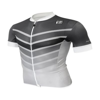 De Soto Skin Cooler Full Zip Short Sleeve Tri Top FVSC (Grey Chevron, Small)