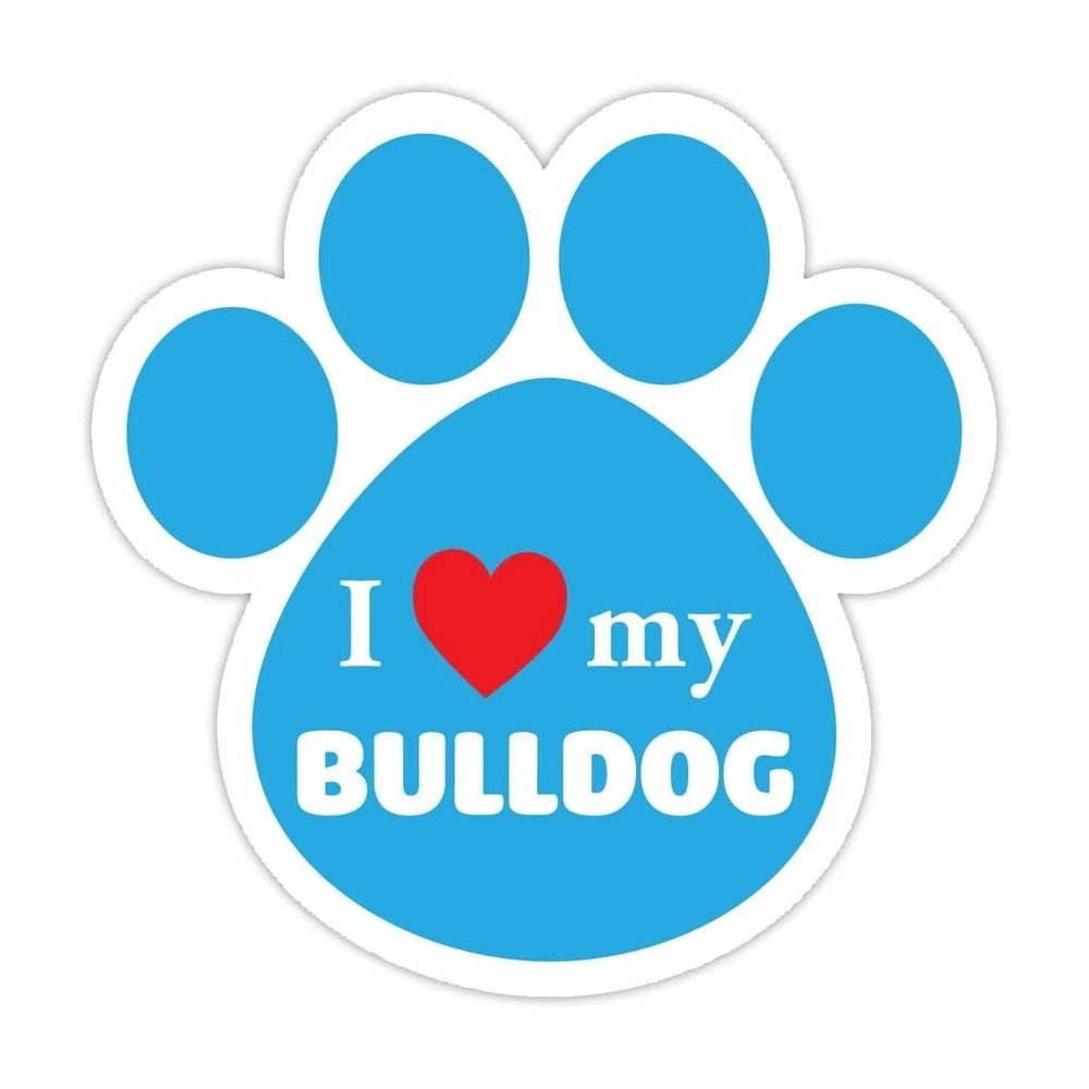 3 Pack Reflective Dog paw Shaped Sticker Decal: i Love My Bulldog | Dogs, Gifts 3"x3"