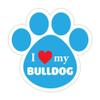 3 Pack Reflective Dog paw Shaped Sticker Decal: i Love My Bulldog | Dogs, Gifts 3"x3" view 1