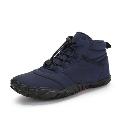 Men's Warm Snow Boots, Waterproof Fur Lined Ankle Boots Winter Booties, Cold Weather Outdoor Hiking Shoes Men's Fashion Winter Boots (Color : Blue, Size : 12)