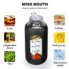 40oz Glass Water Bottle with Handle Lid Time Marker Motivational Sport Water Jug with Silicone Sleeve Water Flask Canteen Wide Mouth Water Bottle for Gym Workout Travel Office Home Everyday Hydration view 4