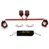 TMEOIIPY Pilates Exercise bar, Red Yoga Exercise Adjustable Spreader Bar with 4 Red Adjustable Straps Sports Aid Training Fitness Gear, Pilates aid kit, Stretching Exercise Tools view 1