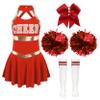TSSOE Kids Girls Sleeveless Cheerleading Outfits School Event Cheer Leader Costume Halloween Dress Up G04 16 Years view 1