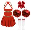 TSSOE Kids Girls Sleeveless Cheerleading Outfits School Event Cheer Leader Costume Halloween Dress Up G04 16 Years view 2