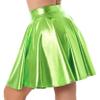 TSSOE Women Shiny Metallic Pleated Skirt Skater Miniksirt Dance Skirt Halloween Rave Party Clubwear Green Medium view 2