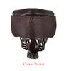 American Heritage Pool Table Pockets Joy's Billiard Leather Table Pockets with Mosaic Shield Mahogany Pool Ball Pockets with Guard, Set of 6 view 3