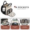 LOVEVOOK Small Backpack Purse for Women, Mini Backpack bag, Cute Fashion Backpack for Daily Travel Work, Beige-Black-Brown view 2