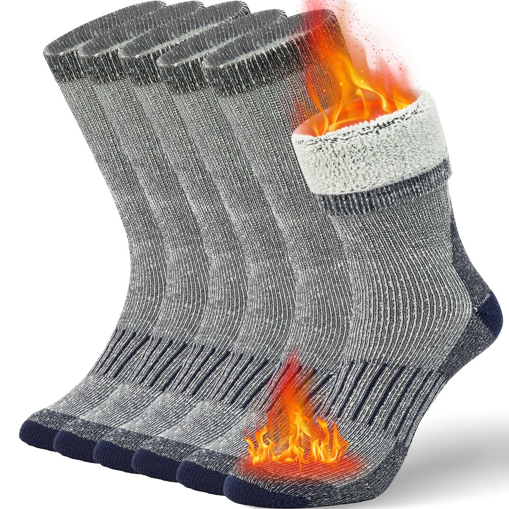 Buttons & Pleats Premium Merino Wool Hiking Socks Outdoor Trail Crew Socks Charcoal XSS