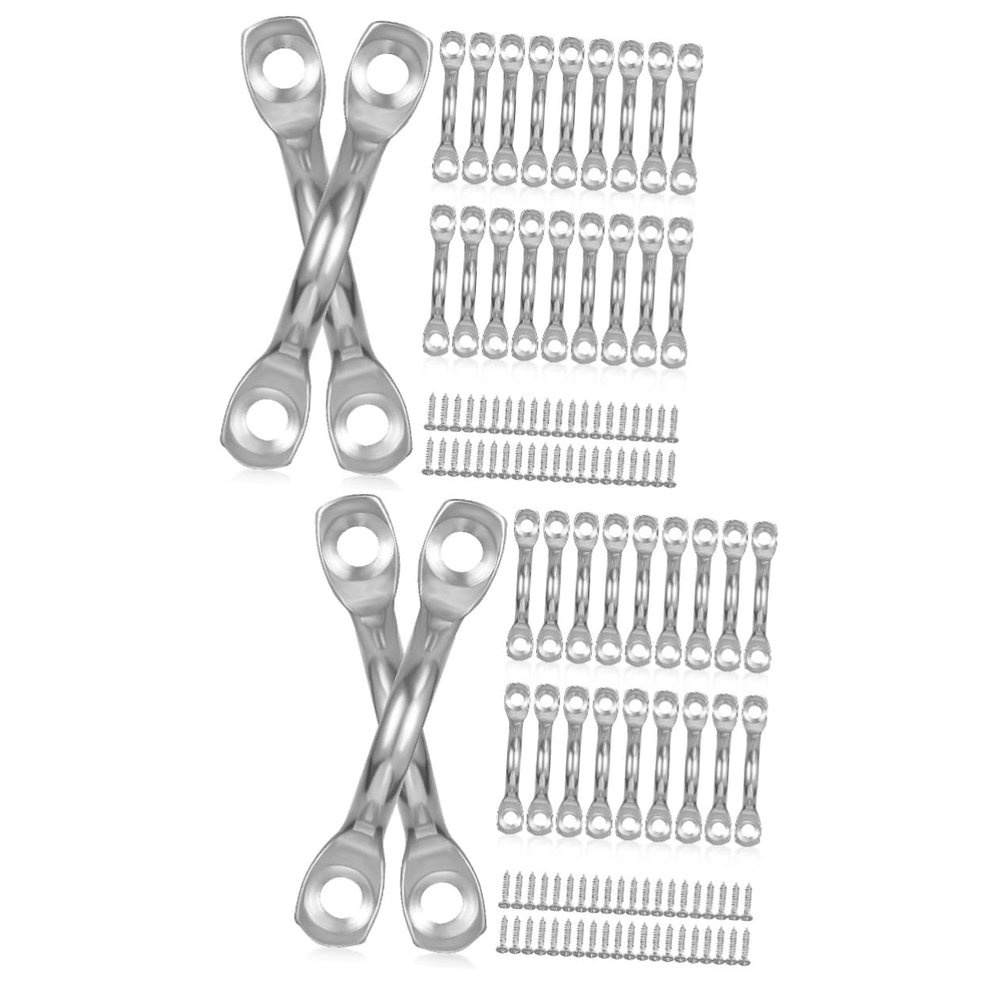 DOITOOL 40pcs Kayak Handles with Screws Stainless Steel Pad for Canoe and Boat Rigging Compact and Easy to Install for Tie Down and Anchoring