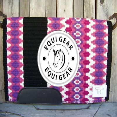 EQUIGEAR Horse Western Show Saddle pad/New Zealand Wool Western Saddle Blanket Top Wool Pad Sensor Flex (Customization Available) JK35 (34x42)