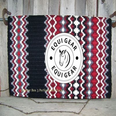EQUIGEAR Horse Western Show Saddle pad/New Zealand Wool Western Saddle Blanket Top Wool Pad Sensor Flex (Customization Available) O4 (36x40)