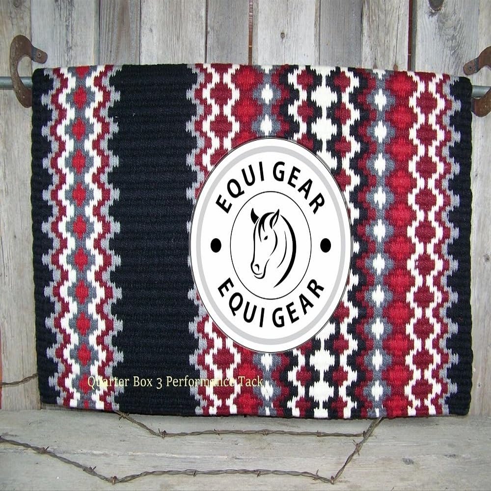 EQUIGEAR Horse Western Show Saddle pad/New Zealand Wool Western Saddle Blanket Top Wool Pad Sensor Flex (Customization Available) O4 (36x40)