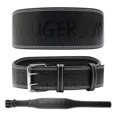 Leather Weight Lifting Belt for Women and Girl 4 Inches Padded Lumbar Support Belt for Workout Training with Adjustable Buckle