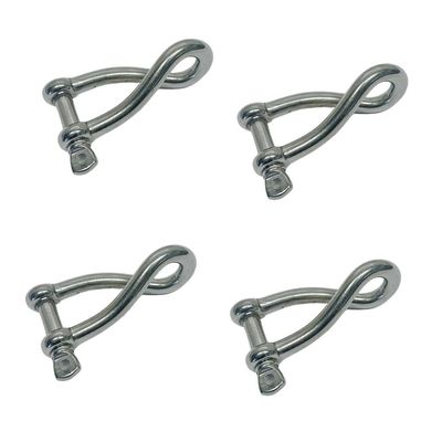 DBMIMPORTERS 3/16" Stainless Steel 316 Twisted Shackle Screw Pin,520 Lb WLL Marine Grade 4Pcs