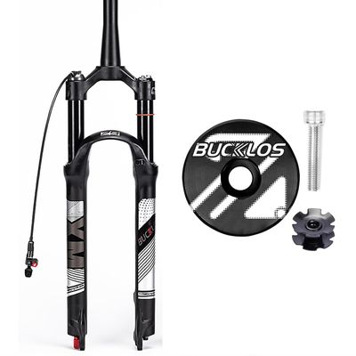 BUCKLOS 27.5inch MTB QR Tapered Remote Air Damping Suspesion Fork & Top Cap Star nut