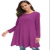 Afibi Tops For Women Long Sleeve Side Split Loose Tunic Tops For Leggings (Medium, Purple) view 2