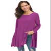 Afibi Tops For Women Long Sleeve Side Split Loose Tunic Tops For Leggings (Medium, Purple) view 3