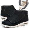 Men's Diabetic Winter Warm Fleece Shoes, Non-Slip Round Toe Adjustable Wide Memory Form Boots Extra Wide Bootie Slippers for Seniors With Swollen Feet BlackMen 11.5 view 1