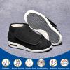 Men's Diabetic Winter Warm Fleece Shoes, Non-Slip Round Toe Adjustable Wide Memory Form Boots Extra Wide Bootie Slippers for Seniors With Swollen Feet BlackMen 11.5 view 4