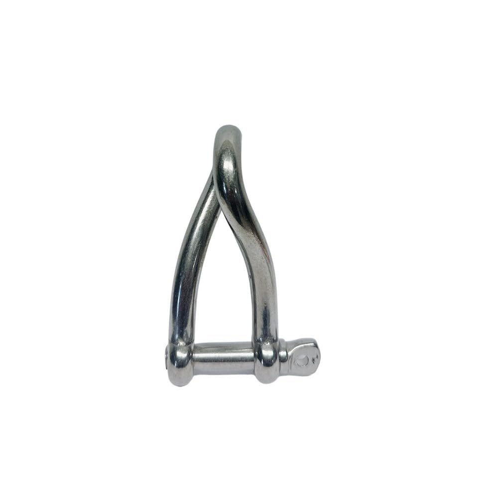 DBMIMPORTERS 15/32" Stainless Steel 316 Twisted Shackle Screw Pin,1500 Lb WLL Marine Grade