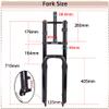 BUCKLOS 26 x 4.0 inch Fat Tire MTB Air Double Crown Suspension Fork & 44-56mm Black Headset view 2