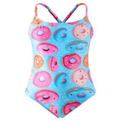 Angel season Girls One Piece Swimsuits Teens Bathing Suit Straps Kids Cute Swimwear with UPF 50+ Donut Halter Size 9-10 Years