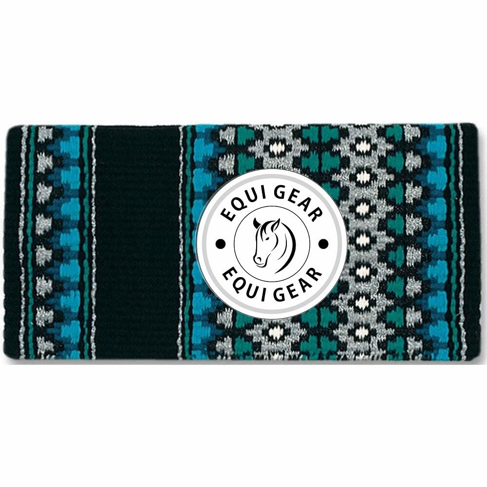 EQUIGEAR Horse Western Show Saddle pad/New Zealand Wool Western Saddle Blanket Top Wool Pad Sensor Flex (Customization Available) O12 (34x38)