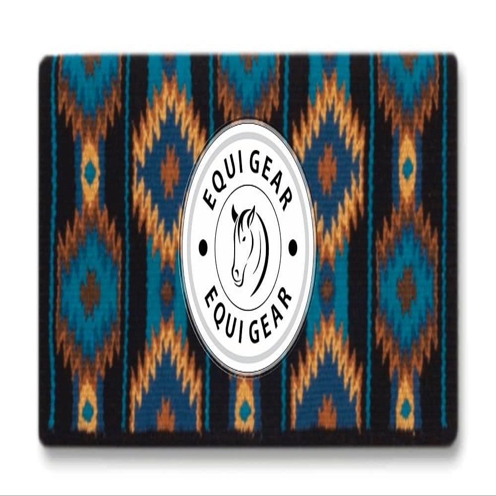 EQUIGEAR Horse Western Ranch Saddle pad/New Zealand Wool Western Saddle Blanket Top Wool Pad Sensor Flex (Customization Available) O10 (32x32)