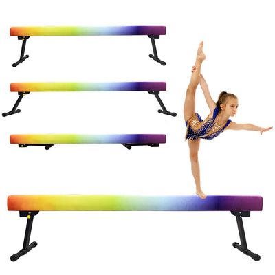 Sealoha 6ft Ultrasimple Adjustable&Foldable Balance Beam,High-Low Floor Beam Suede Gymnastics Equipment,No Tool Require, Gymnastics Beam for Training&Professional HomeTraining