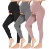 CTHH Women's Maternity Leggings Over The Belly Pregnancy Yoga Pants Activewear Workout Leggings, Black Grey Pink for Yoga, Workout, Work, Athletic, Lounge, Gifts for Pregnant Women view 1