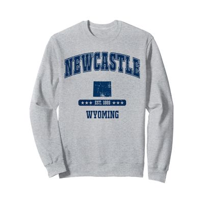 Newcastle Wyoming WY Vintage Athletic Navy Men Women Sport Sweatshirt