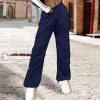 NATHGAM Women's Cargo Pants Fashion Street Baggy Comfy Wide Leg Low Waist Harem Pants Y2K Teen Girl Streetwear with Pockets Dark Blue view 3